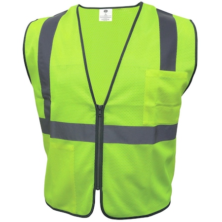 Ge Hi-Vis Safety Vest L Class 2 , Zipper 2 Pockets GV076GL